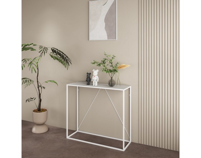 Конзолна маса Austevoll 90x30x80cm бяла []