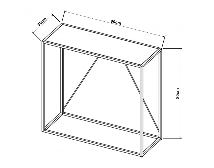 Конзолна маса Austevoll 90x30x80cm черна []