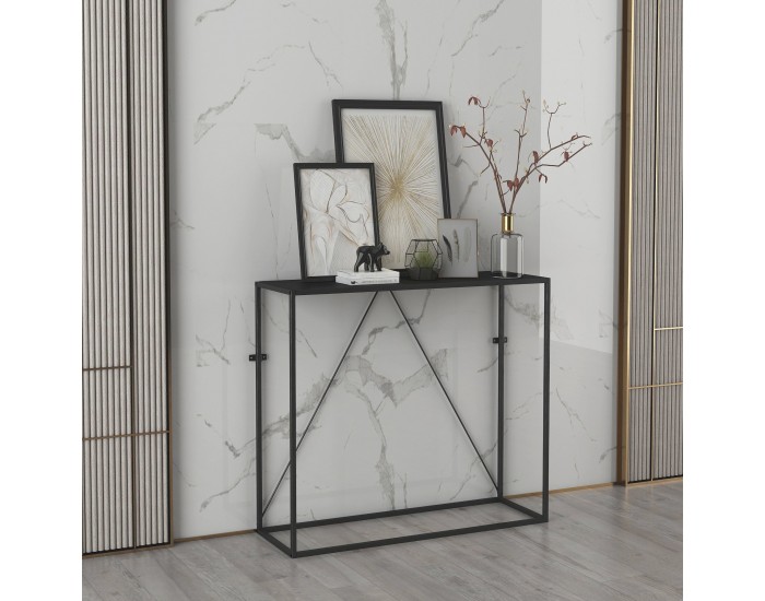 Конзолна маса Austevoll 90x30x80cm черна []