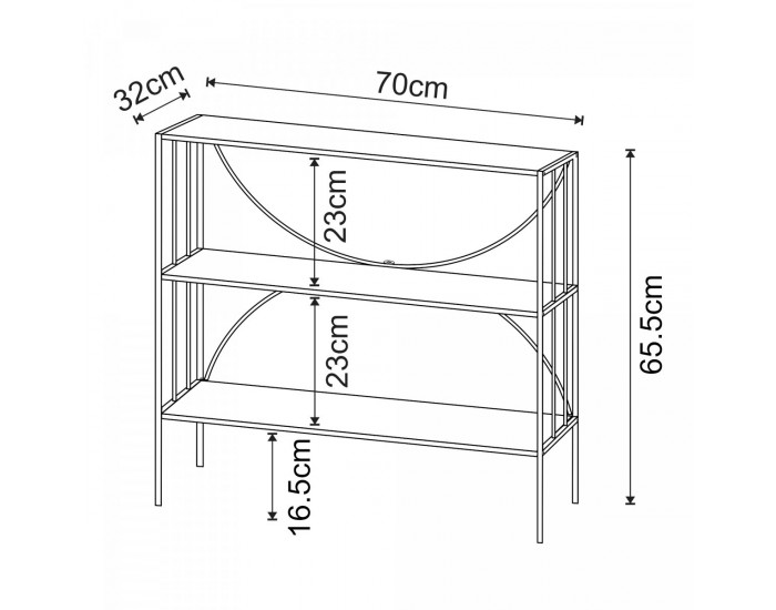 Конзолна маса Baarn 65.5x70x32 cm Черна []