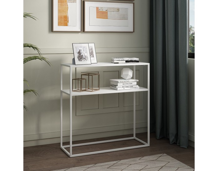 Конзолна маса Kuhmo бял метален плот []