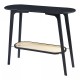 Конзолна маса Taivalkoski 100x35x80 см черен/изглед ратан []