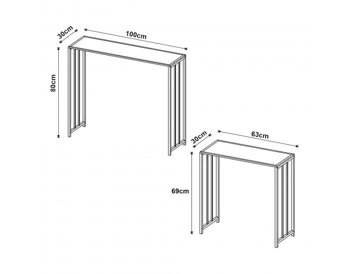 Конзолна маса Ørsta комплект от 2 черни []