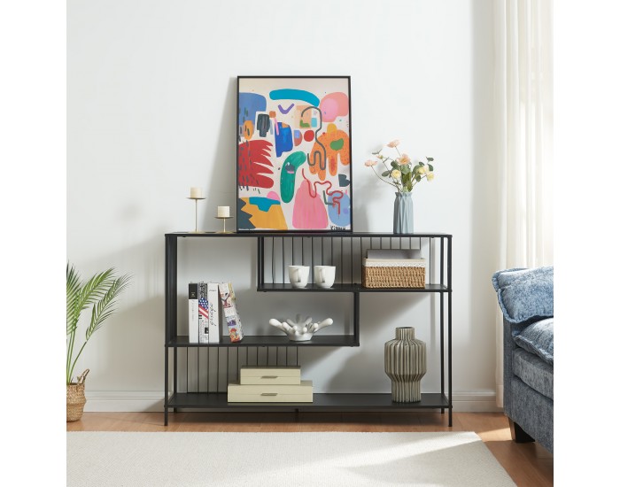 Конзолна маса Oxelösund 120x33x80 см черна []