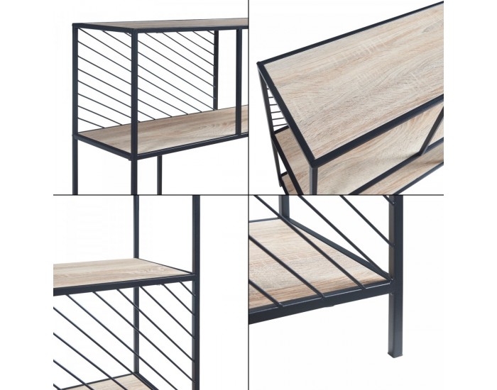 Конзолна маса Övertorneå 100x30x75 см черно/дъб []