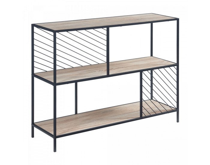 Конзолна маса Övertorneå 100x30x75 см черно/дъб []