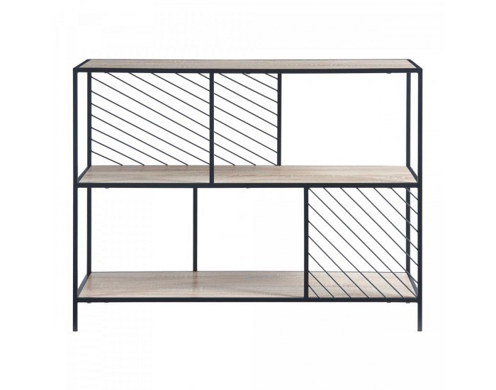 Конзолна маса Övertorneå 100x30x75 см черно/дъб []