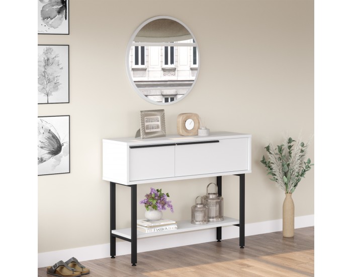 Конзолна маса Vesanto 100x30x76 см бяла []