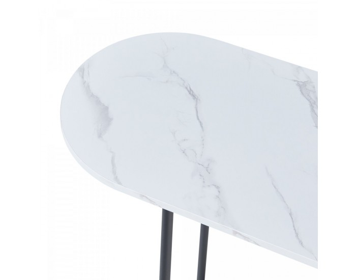 Конзолна маса Nordfron 120x40x75 см мрамор, бял []