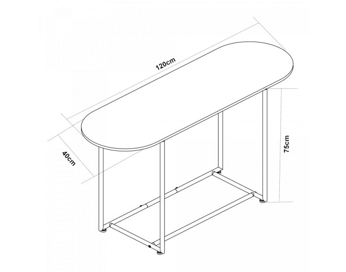 Конзолна маса Nordfron 120x40x75 см мрамор, бял []
