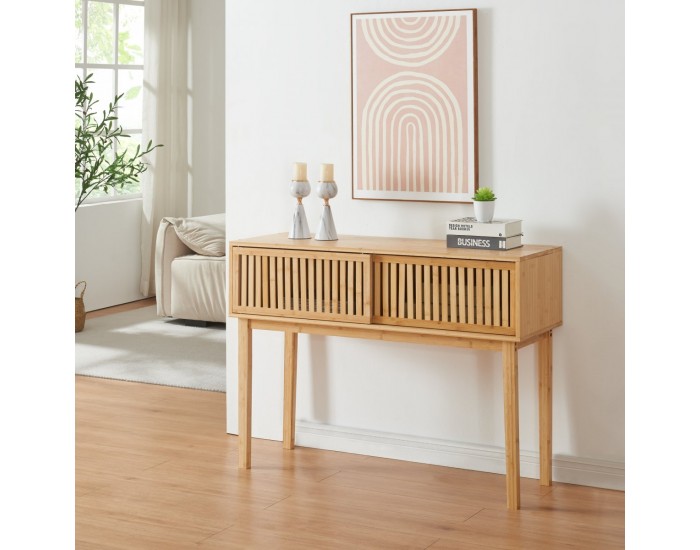 Конзолна маса Ypäjä 110x39x81 cm бамбук []