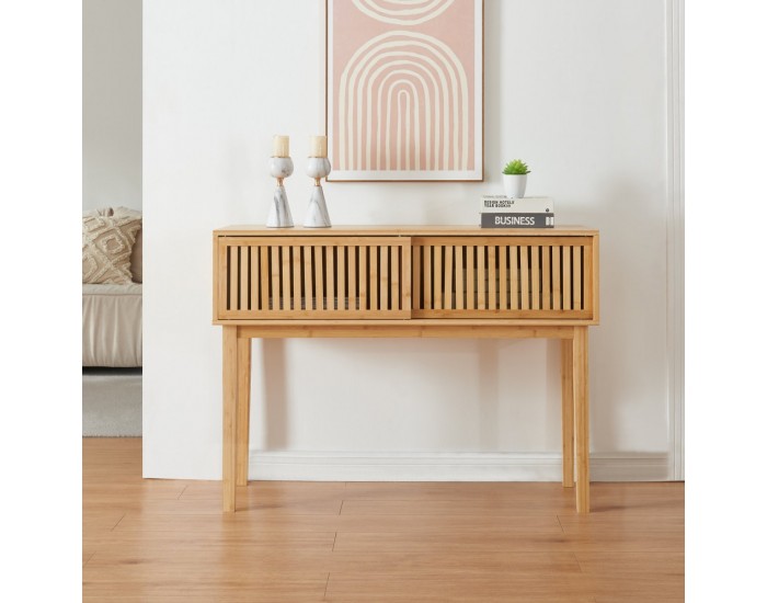 Конзолна маса Ypäjä 110x39x81 cm бамбук []
