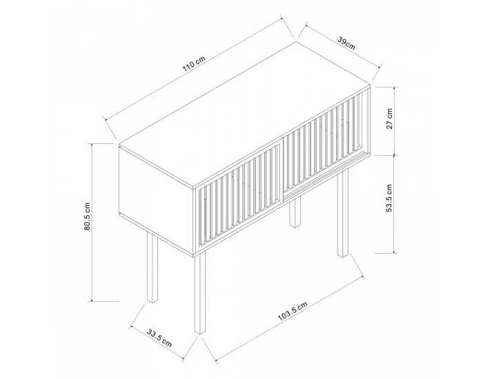Конзолна маса Ypäjä 110x39x81 cm бамбук []
