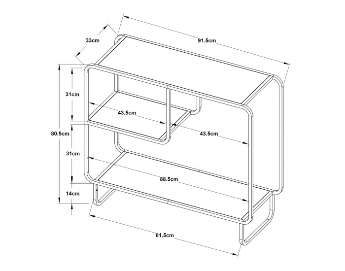 Конзолна маса Færder метал 92x33x81 см черна []