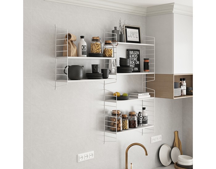 Комплект модулни рафтове за стена Strängnäs от 4 бели []