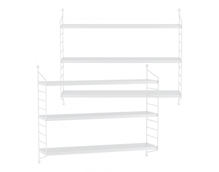 Strängnäs модулен комплект стенен рафт от 2 бели []