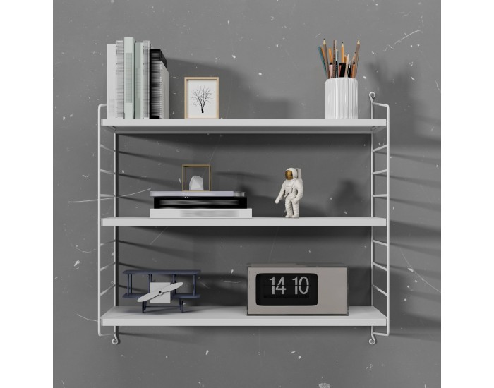 Strängnäs модулен комплект стенен рафт от 2 бели []