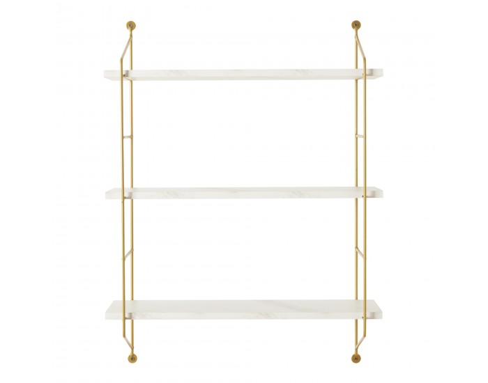 Стенен рафт Ösel мраморен вид, бял []