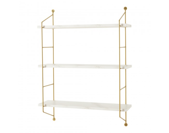 Стенен рафт Ösel мраморен вид, бял []