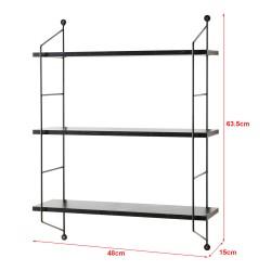 Стенен рафт Ösel мраморен вид, черен [] - Дневна