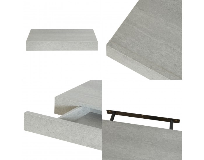 Стенен рафт Hyvinkää с чекмедже в бетонен вид []