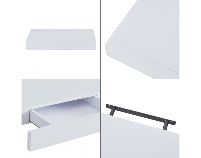 Стенен рафт Hyvinkää с чекмедже бял []