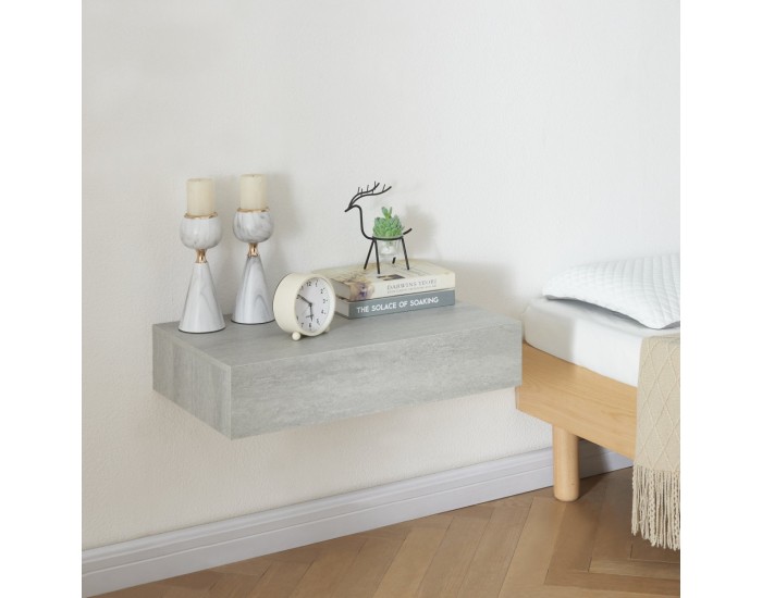 Стенен рафт Kärsämäki с чекмедже в бетонен вид []