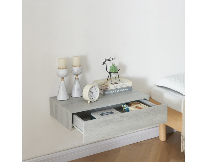 Стенен рафт Kärsämäki с чекмедже в бетонен вид []