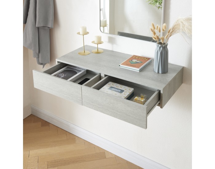 Стенен рафт Karstula с чекмедже във вид на бетон []