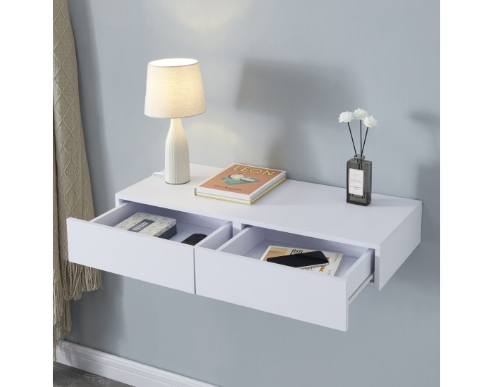 Стенен рафт Karstula с чекмедже бял []