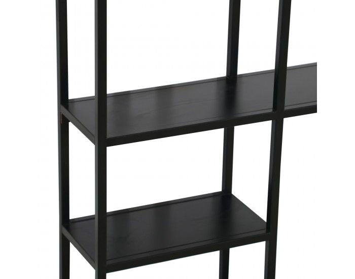 Стенен рафт Jämijärvi с 5 рафта, черен, мат []