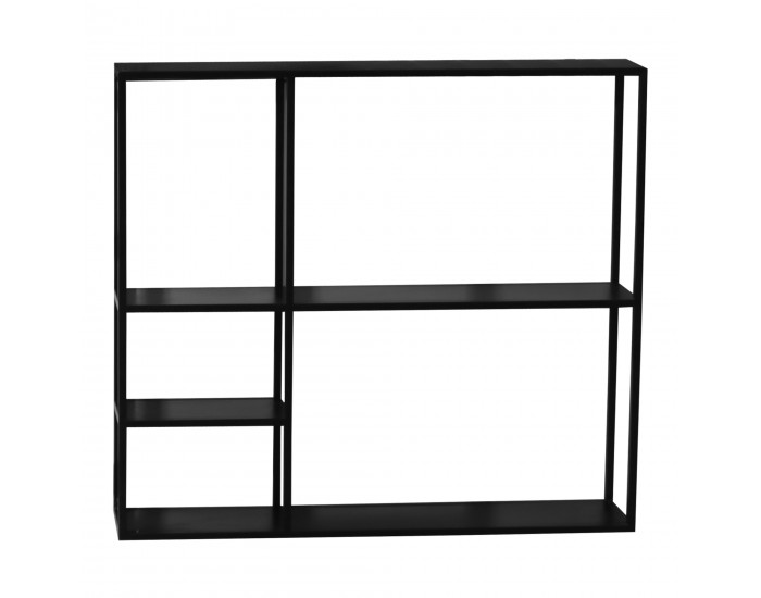 Стенен рафт Jämijärvi с 5 рафта, черен, мат []