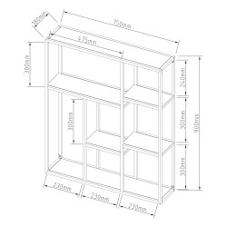 Стенен рафт Jämijärvi със 7 рафта, черен, мат [] - Sonata G