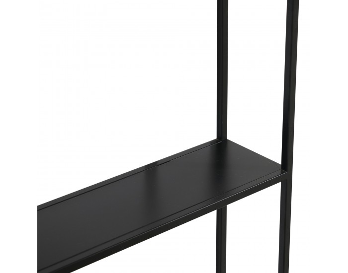 Стенен рафт Jämijärvi със 7 рафта, черен, мат []