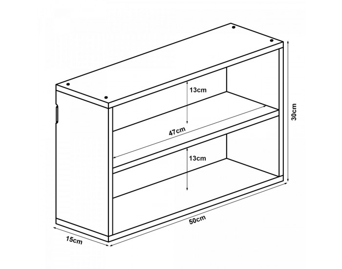 Стенен рафт Gol 50x15x30 см бамбук []