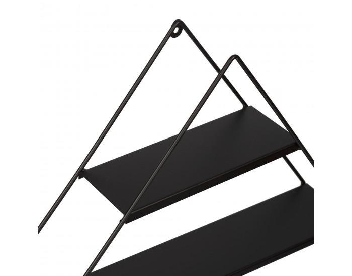 Стенен рафт Polvijärvi 50x9x66 cm с форма на диамант черен []