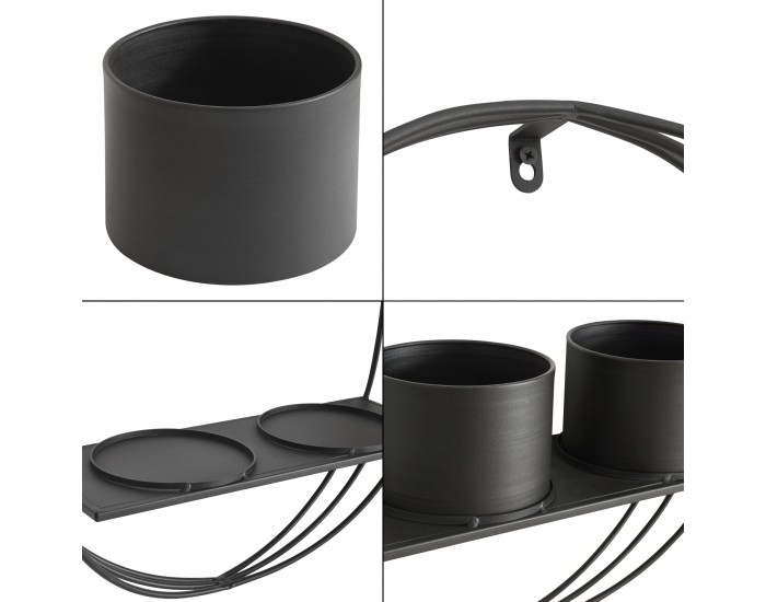 Рафт за растения Vestby с 2 саксии метал []