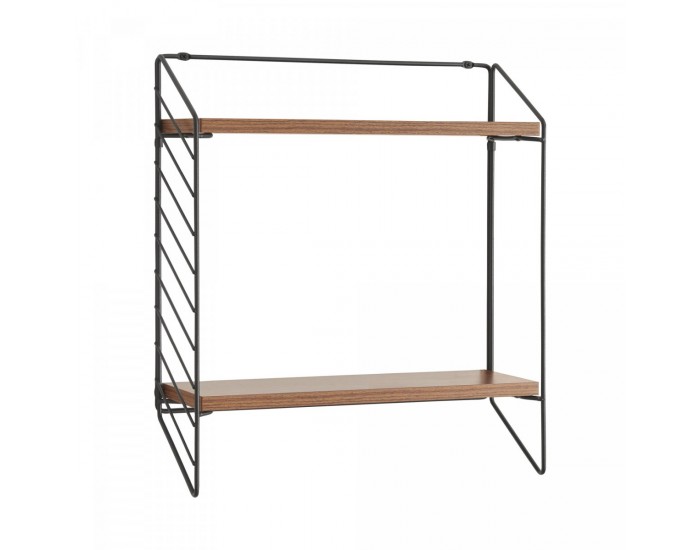 Стенен рафт Bømlo черен / вид на орех []