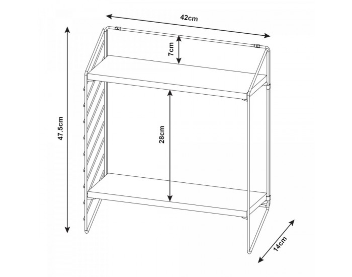 Стенен рафт Bømlo черен / вид на орех []
