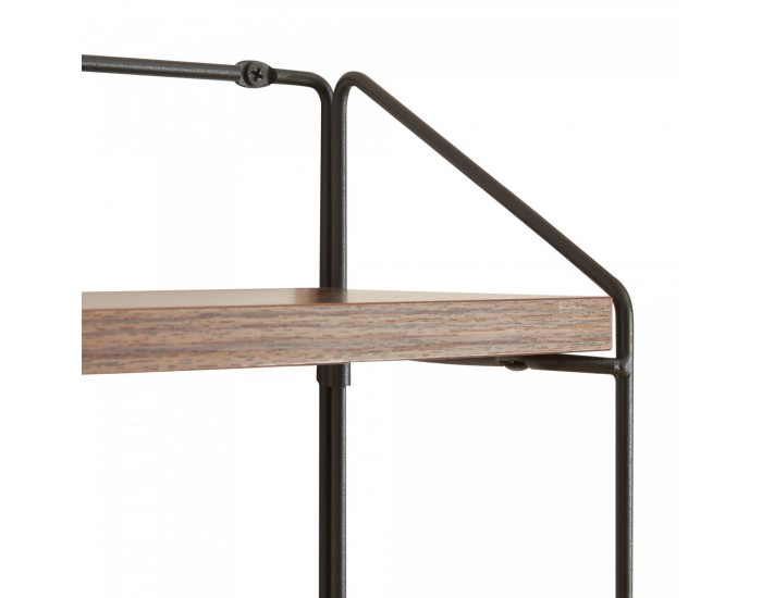 Стенен рафт Bømlo черен / вид на орех []