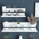 Стенен рафт Grue комплект от 2 бели/черни []