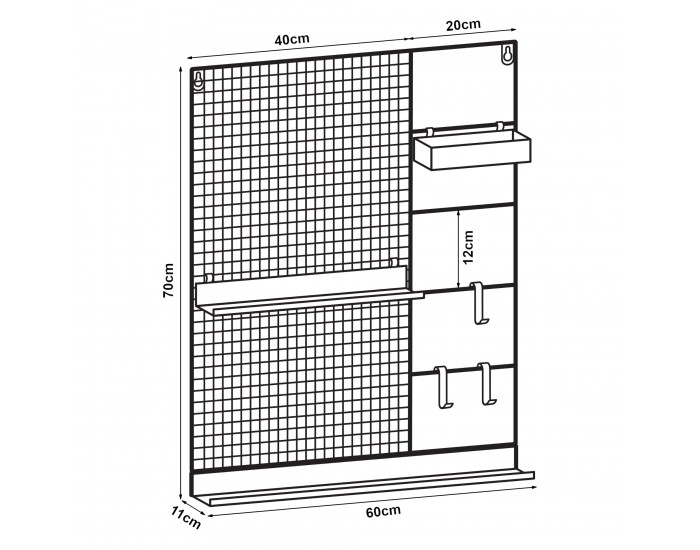 Решетка за стена Westre 70x60x11см метална черна []