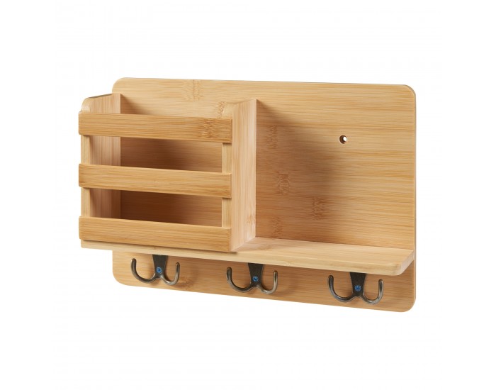 Стенен рафт Giske 33x8x22 см бамбук []