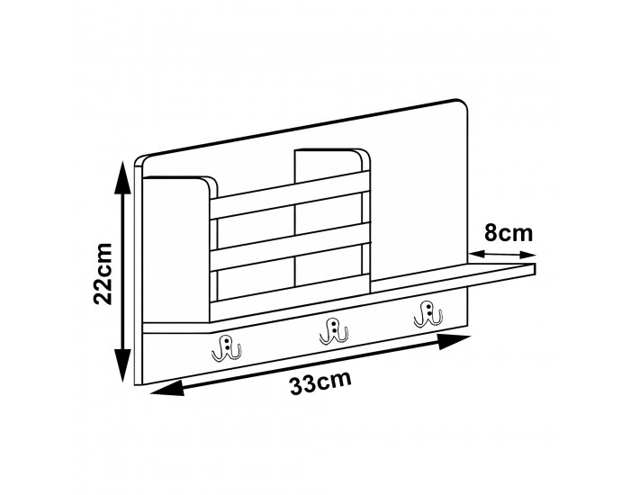 Стенен рафт Giske 33x8x22 см бамбук []
