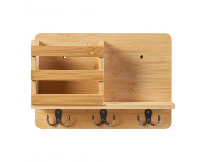 Стенен рафт Giske 33x8x22 см бамбук []