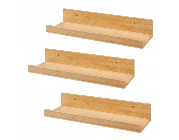 Комплект стенен рафт Gildeskål комплект от 3 40x13x7 см бамбук []