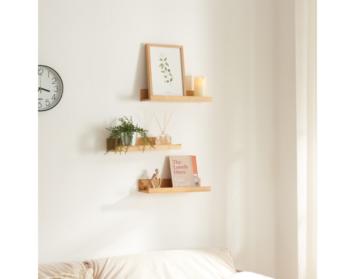 Комплект стенен рафт Gildeskål комплект от 3 40x13x7 см бамбук []