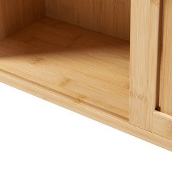 Стенен рафт Grums с две плъзгащи се врати 92,5x20x33см бамбук [] - Sonata G