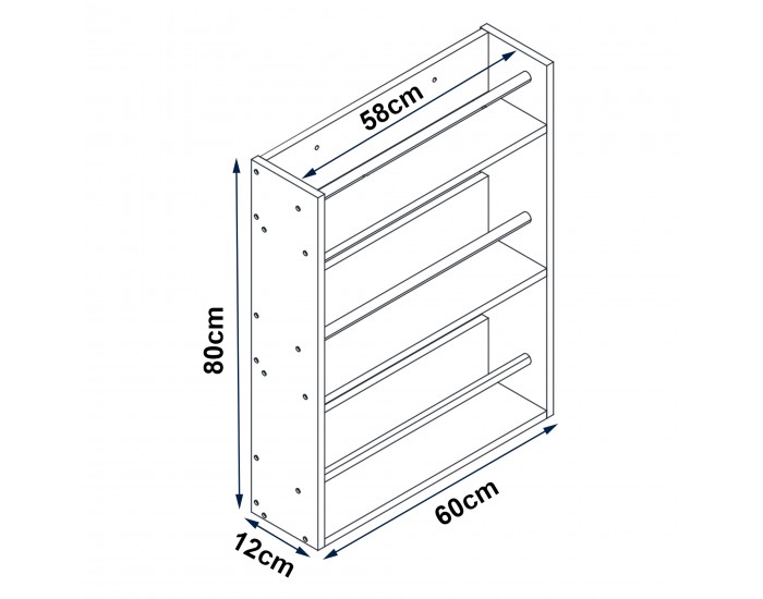 Стенен рафт Hareid 80x60x12см бамбук []