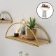 Стенен рафт Mynämäki 39x16x17 см златен цвят []